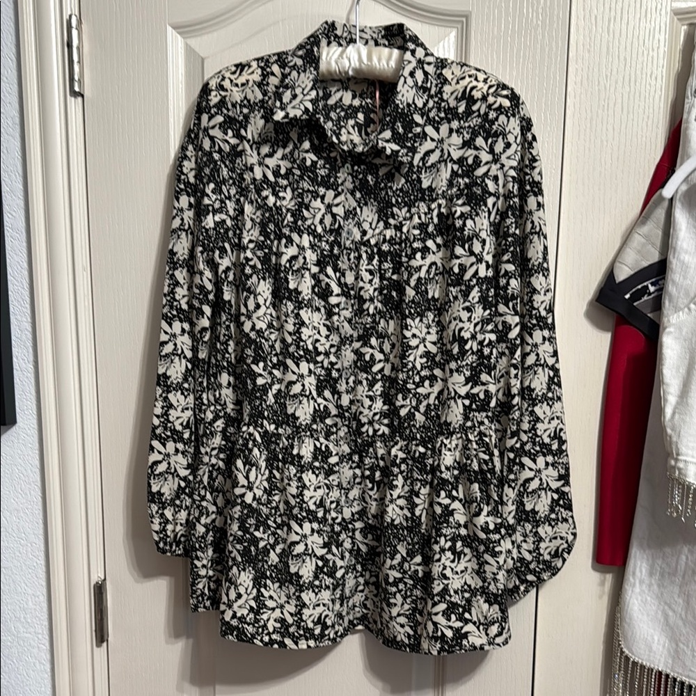 Entro Esther Floral‎ Long Sleeve Blouse Boho Cottagecore Romantic - Picture 2 of 6
